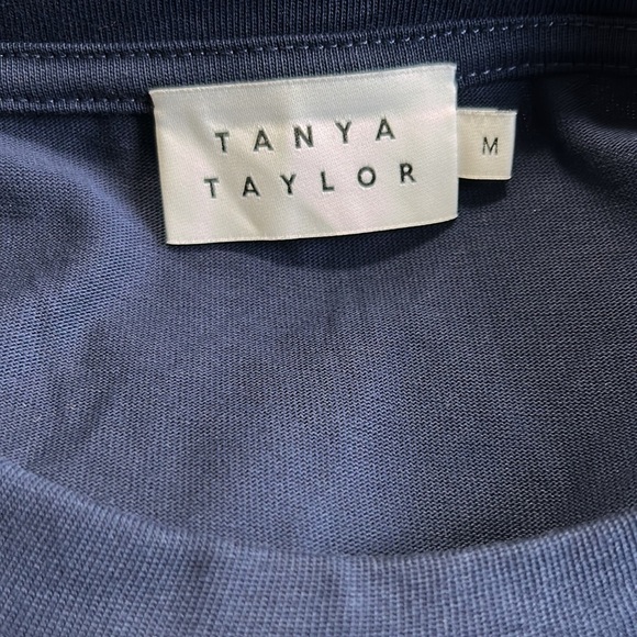 Tanya Taylor Kristie Mini Dress in Navy Blue and White Lace Poplin Sz M NEW - Picture 14 of 16